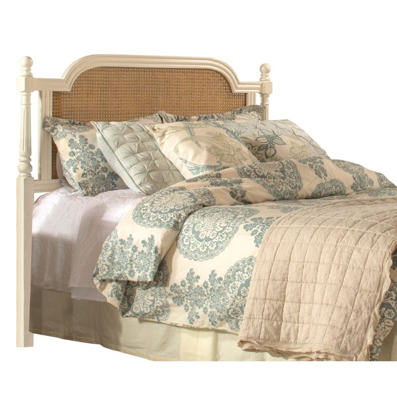 Hillsdale Furniture - Melanie Wood and Cane Queen Headboard with Frame, White - 2167HQR