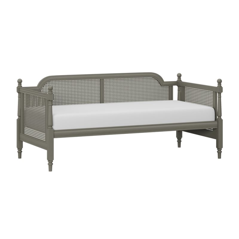 Hillsdale Furniture - Melanie Wood and Cane Twin Daybed, French Gray - 2167DBG