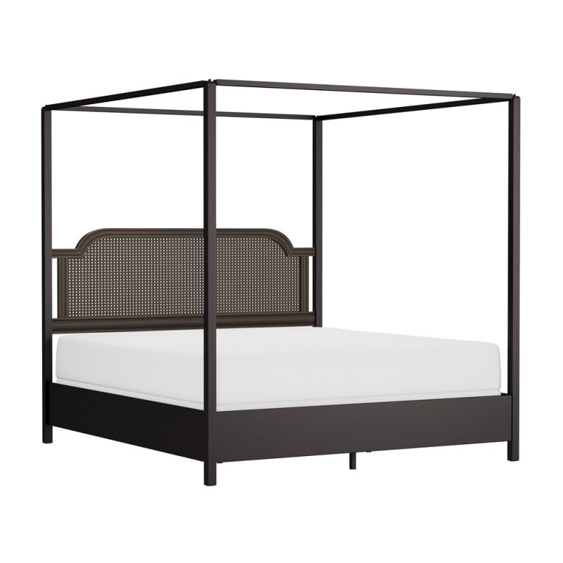 Hillsdale Furniture - Melanie Wood and Metal King Canopy Bed, Oiled Bronze - 2728BKR