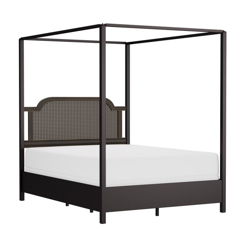 Hillsdale Furniture - Melanie Wood and Metal Queen Canopy Bed, Oiled Bronze - 2728BQR