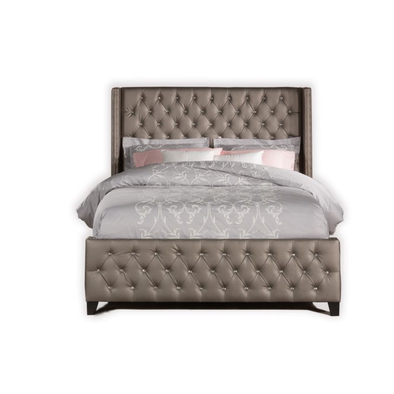 Hillsdale Furniture - Memphis Queen Upholstered Bed, Textured Pewter - 1886BQR