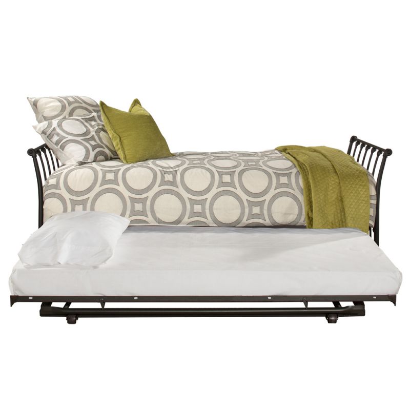 Hillsdale Furniture - Midland Metal Backless Twin Daybed with Roll Out Trundle, Black Sparkle - 2169DBT