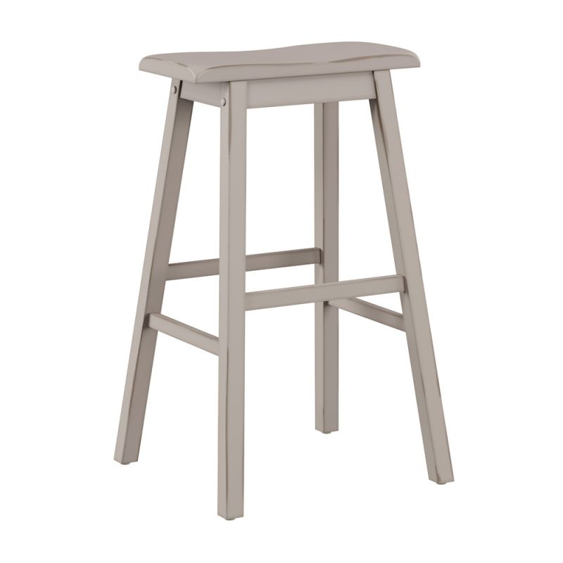 Hillsdale Furniture - Moreno Wood Backless Bar Height Stool, Distressed Gray - 5580-833A