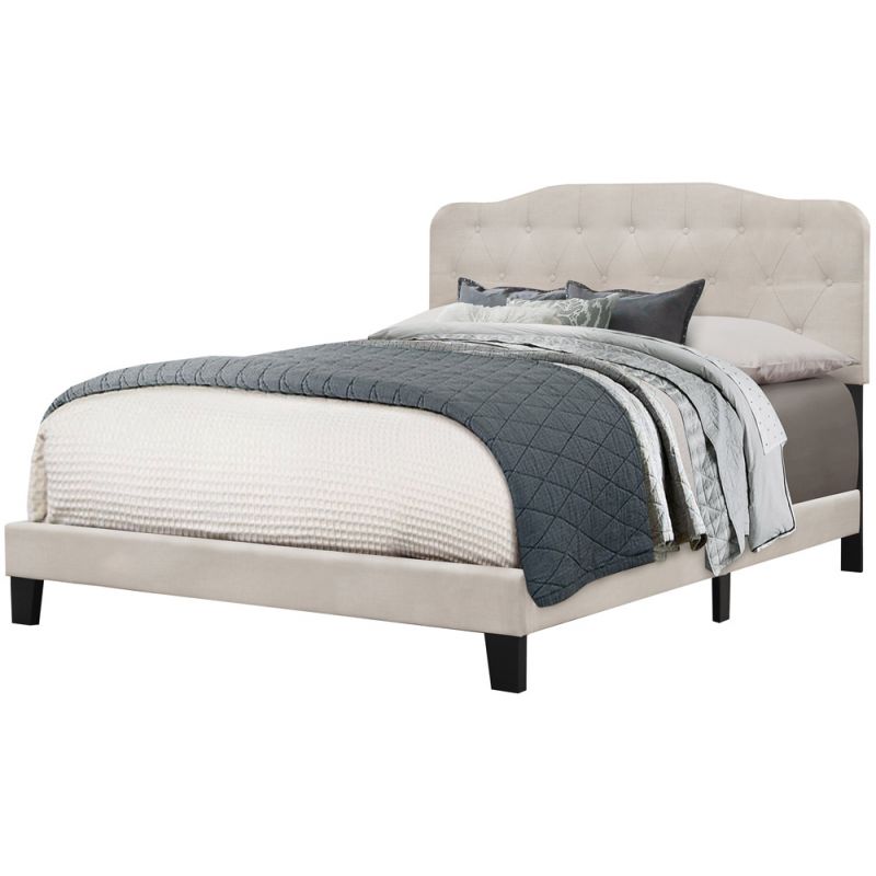 Hillsdale Furniture - Nicole Queen Upholstered Bed, Fog - 2010-501