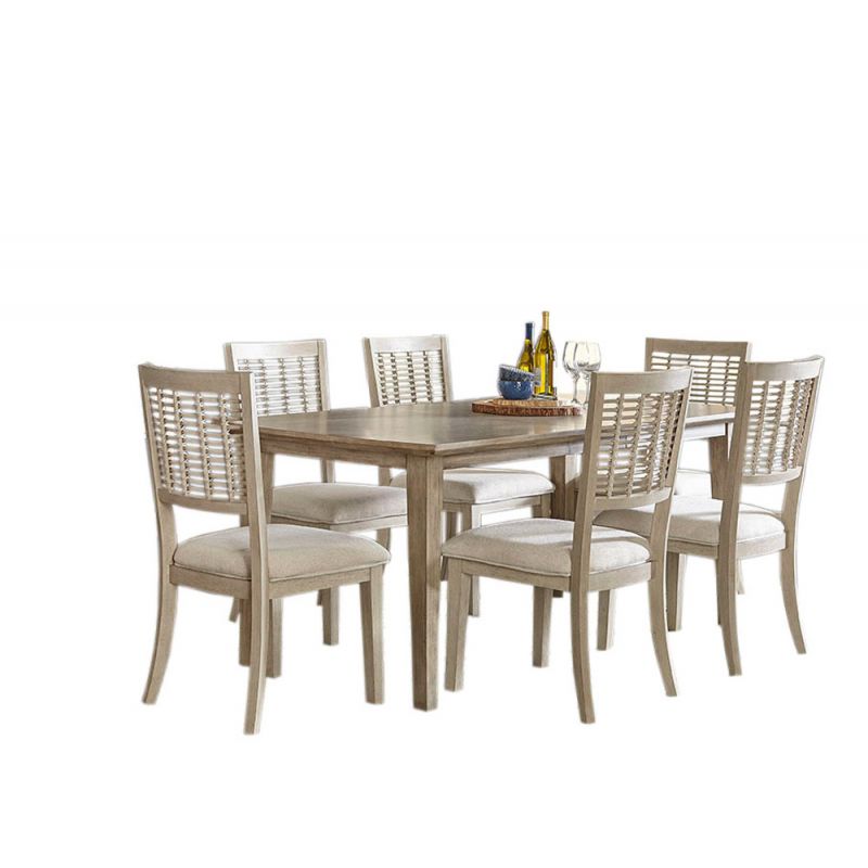 Hillsdale Furniture - Ocala Wood 7 Piece Rectangle Dining Set, Sandy Gray - 4838DTR7