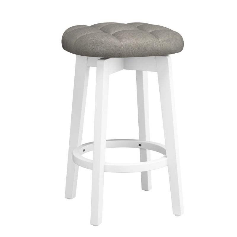 Hillsdale Furniture - Odette Wood Backless Counter Height Swivel Stool, White - 5516-826