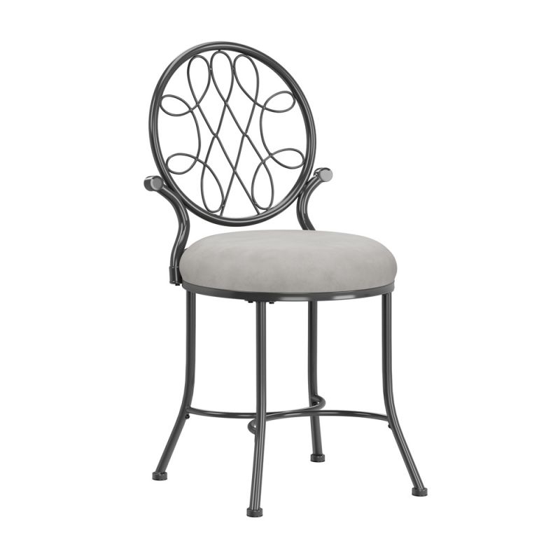 Hillsdale Furniture - O'Malley Metal Vanity Stool, Metallic Gray - 50946A