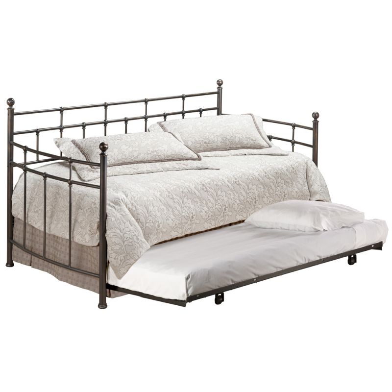 Hillsdale Furniture - Providence Metal Twin Daybed with Roll Out Trundle, Antique Bronze - 380DBLHTR