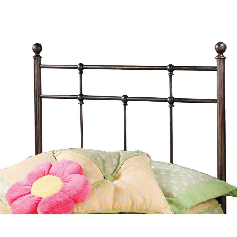 Hillsdale Furniture - Providence Metal Twin Headboard and Frame with Spindle Design, Antique Bronze - 380HTWR