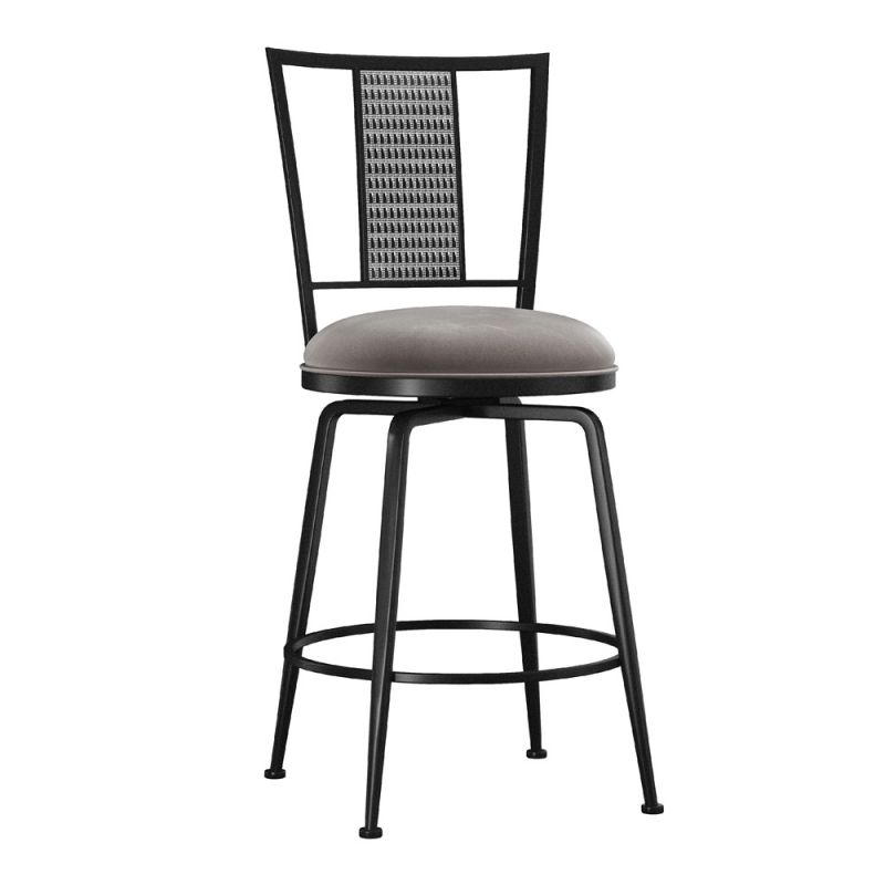 Hillsdale Furniture - Queensridge Metal Swivel Counter Height Stool, Black with Silver - 5341-826