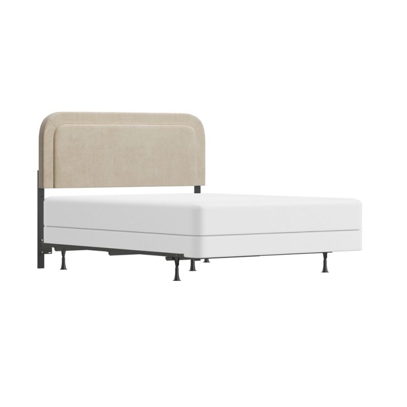 Hillsdale Furniture - Renee Upholstered Full/Queen Adjustable Headboard with Frame, Cream - 2920HFQR