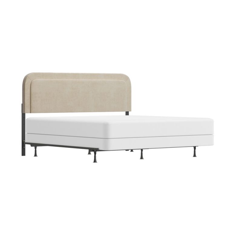 Hillsdale Furniture - Renee Upholstered King Adjustable Headboard with Frame, Cream - 2920HKR