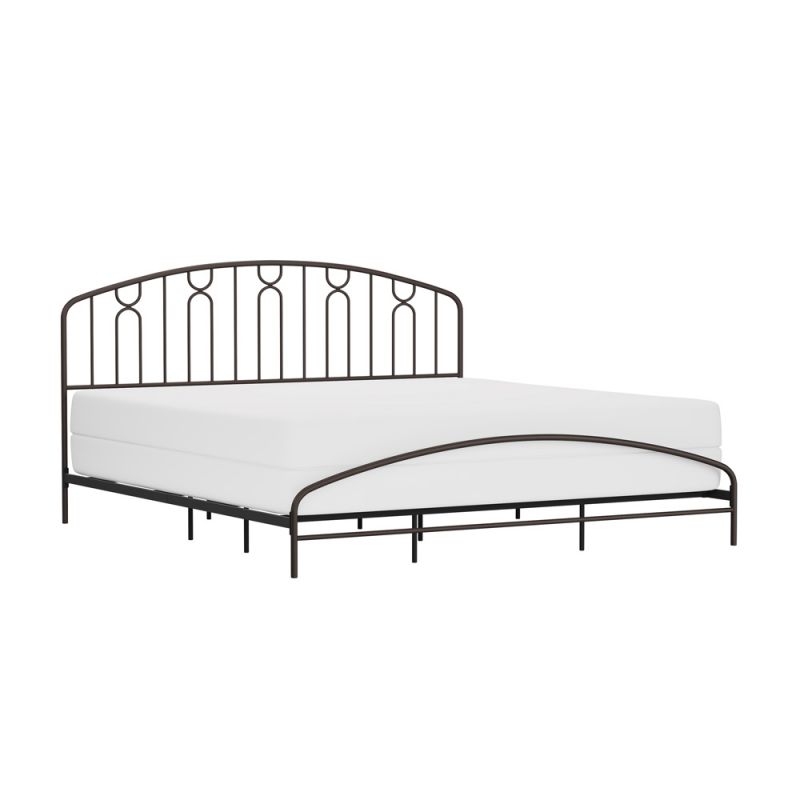 Hillsdale Furniture - Riverbrooke Metal Arch Scallop King Bed, Bronze - 2742-660