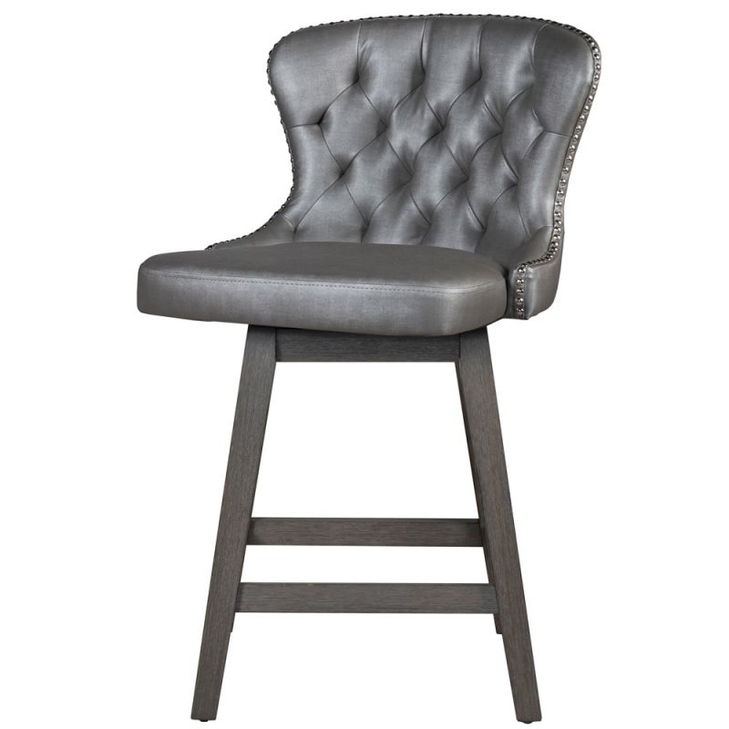 Hillsdale Furniture - Rosabella Wood Counter Height Swivel Stool, Gray Wire Brush - 4978-828