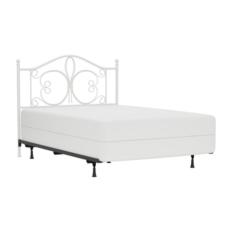 Hillsdale Furniture - Ruby Full/Queen Metal Headboard with Frame, Textured White - 1687HFQR