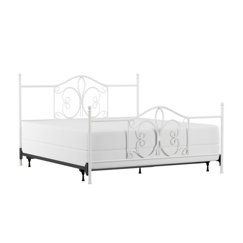Hillsdale Furniture - Ruby King Metal Bed, Textured White - 1687BKR