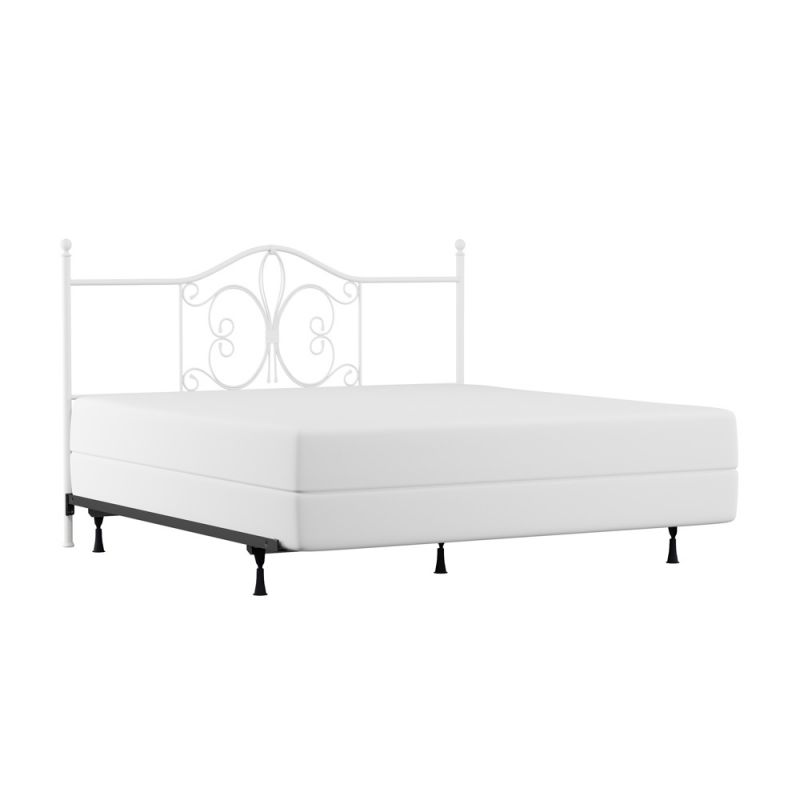 Hillsdale Furniture - Ruby King Metal Headboard with Frame, Textured White - 1687HKR