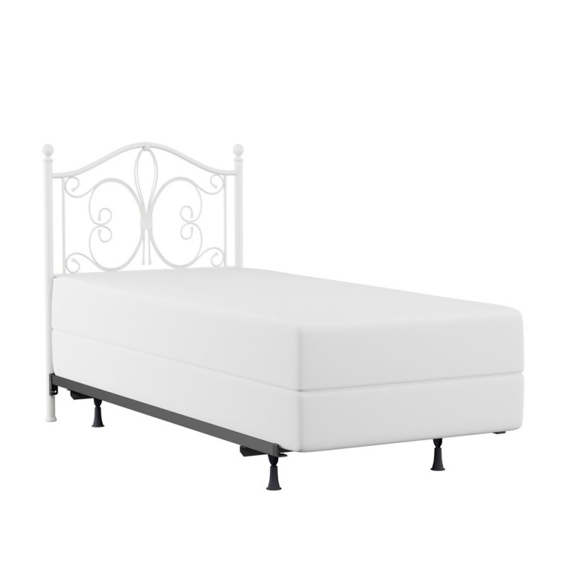 Hillsdale Furniture - Ruby Twin Metal Headboard with Frame, Textured White - 1687HTWR