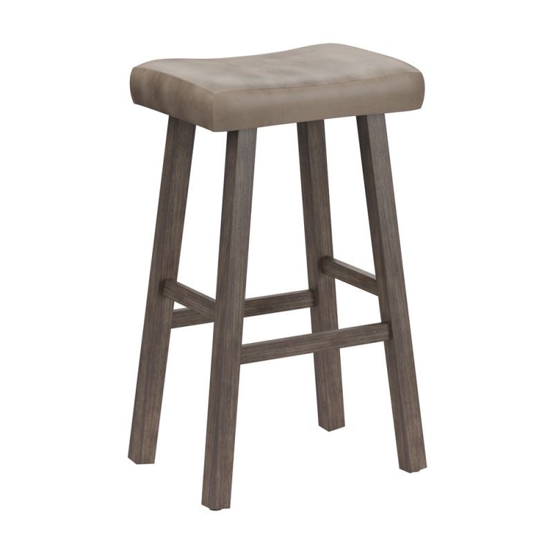 Hillsdale Furniture - Saddle Wood Backless Bar Height Stool, Rustic Gray - 4621-830