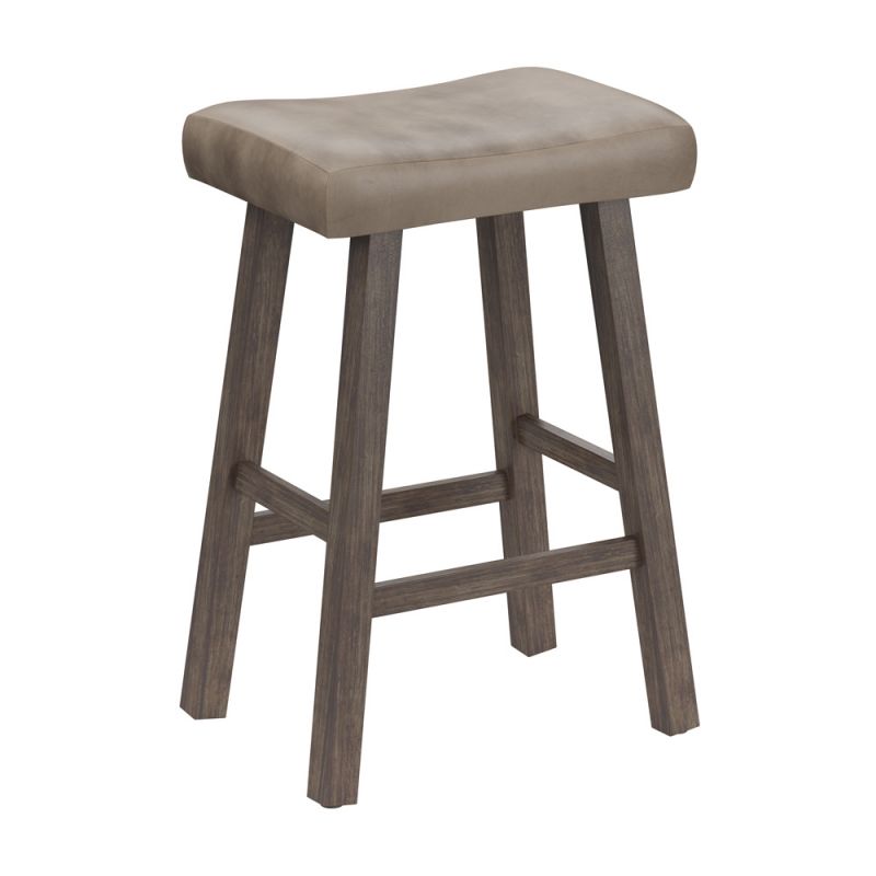 Hillsdale Furniture - Saddle Wood Backless Counter Height Stool, Rustic Gray - 4621-826