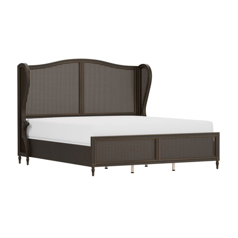 Hillsdale Furniture - Sausalito Wood and Cane King Bed, Oiled Bronze - 2723BKR