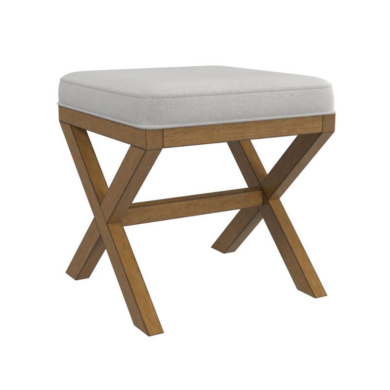 Hillsdale Furniture - Somerset Backless Wood Vanity Stool, Dark Driftwood - 51021