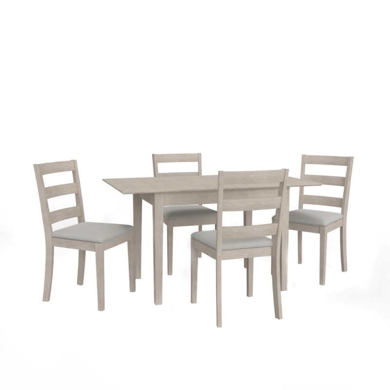 Hillsdale Furniture - Spencer Wood 5 Piece Dining Set with Ladder Back Dining Chairs, White Wire Brush - 5308DT5PC