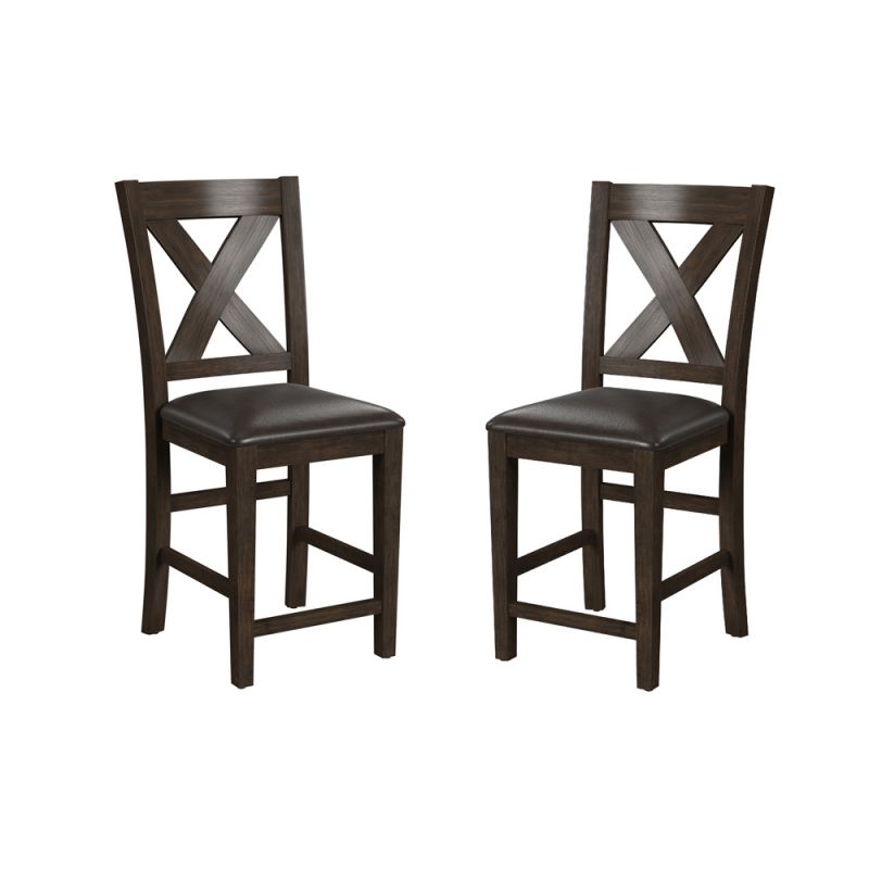 Hillsdale Furniture - Spencer Wood Counter Height Stool, Set of 2, Dark Espresso Wire Brush - 4703-822F