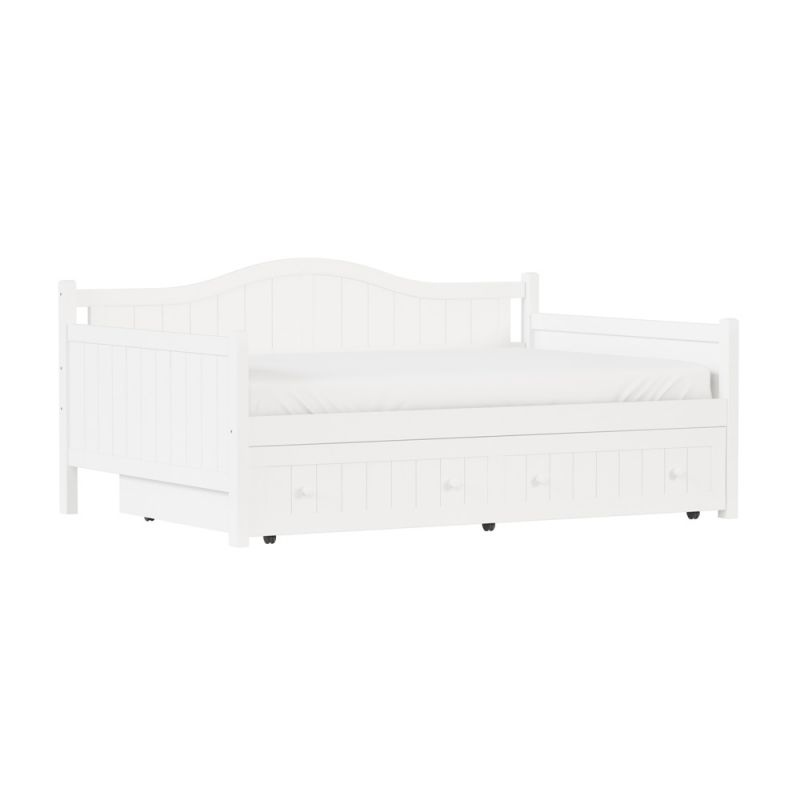 Hillsdale Furniture - Staci Wood Full Size Daybed with Trundle, White - 1525FDBT