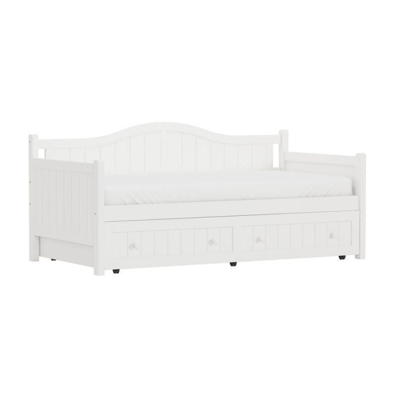 Hillsdale Furniture - Staci Wood Twin Daybed with Trundle, White - 1525DBT