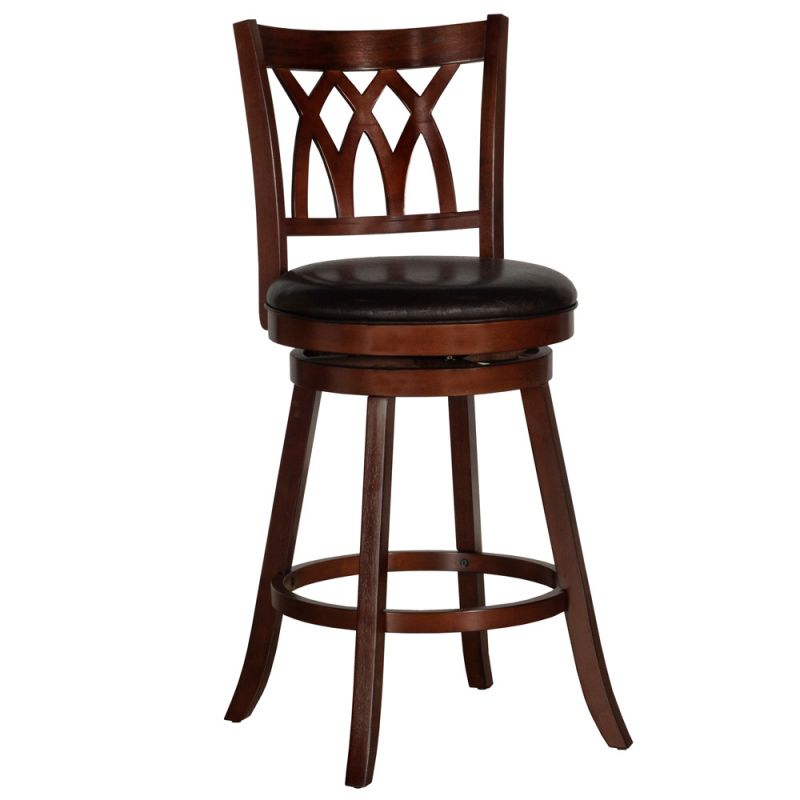 Hillsdale Furniture - Tateswood Wood Bar Height Swivel Stool, Cherry - 5208-830
