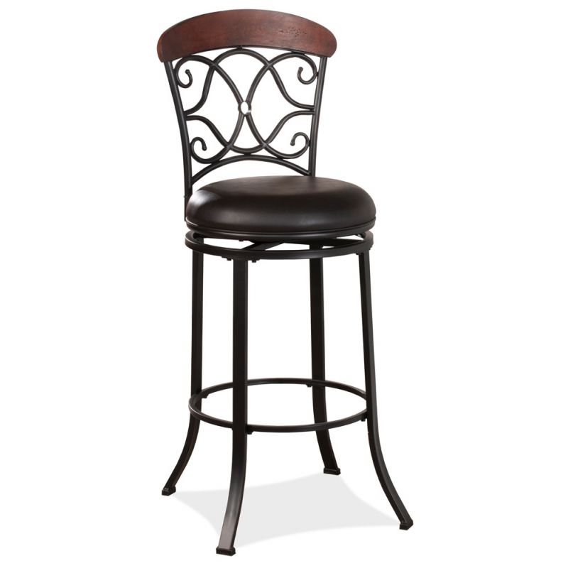Hillsdale Furniture - Trevelian Metal Swivel Bar Height Stool, Dark Coffee - 63507