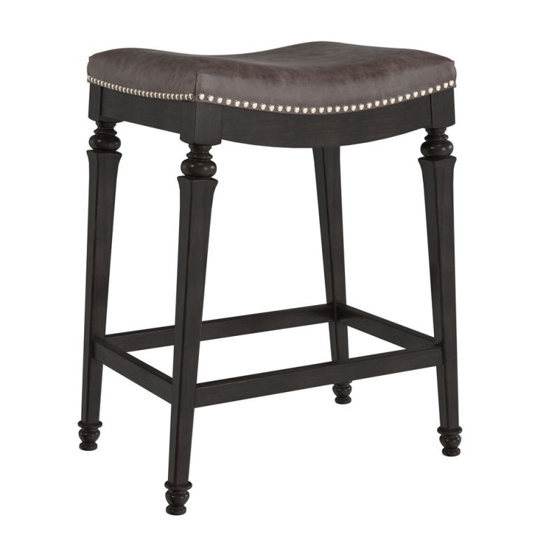 Hillsdale Furniture - Vetrina Wood Backless Counter Height Stool, Black with Gold Rub - 5606-828F