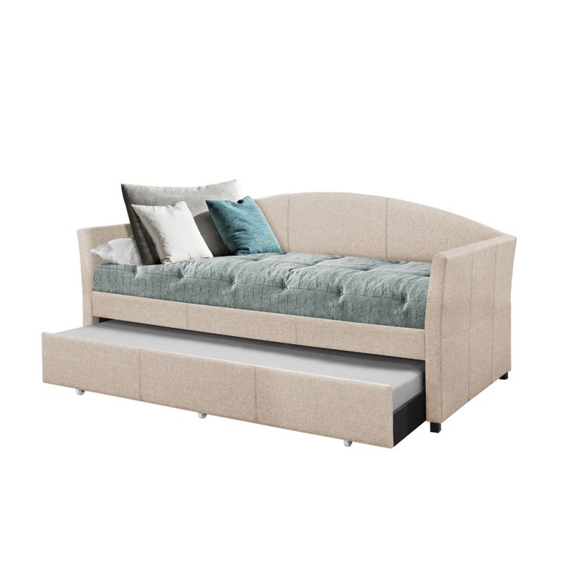 Hillsdale Furniture - Westchester Upholstered Twin Daybed with Trundle, Fog - 2019DBTF