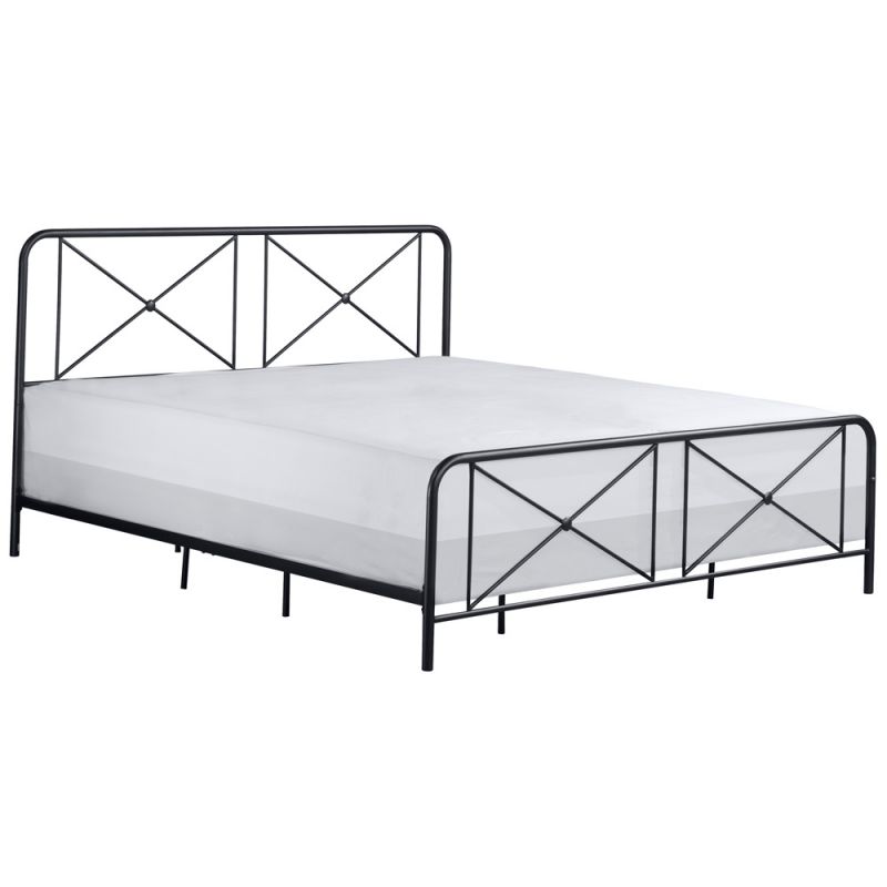 Hillsdale Furniture - Williamsburg King Metal Bed, Black Sparkle - 2585-660
