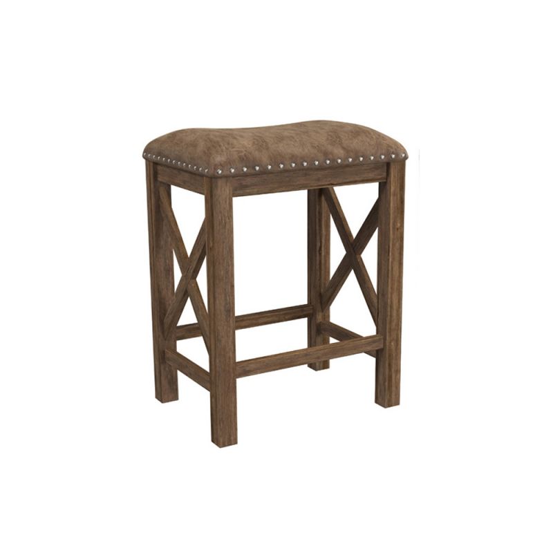 Hillsdale Furniture - Willow Bend Wood Backless Counter Height Stool, Set of 2, Antique Brown Walnut - 4777-820