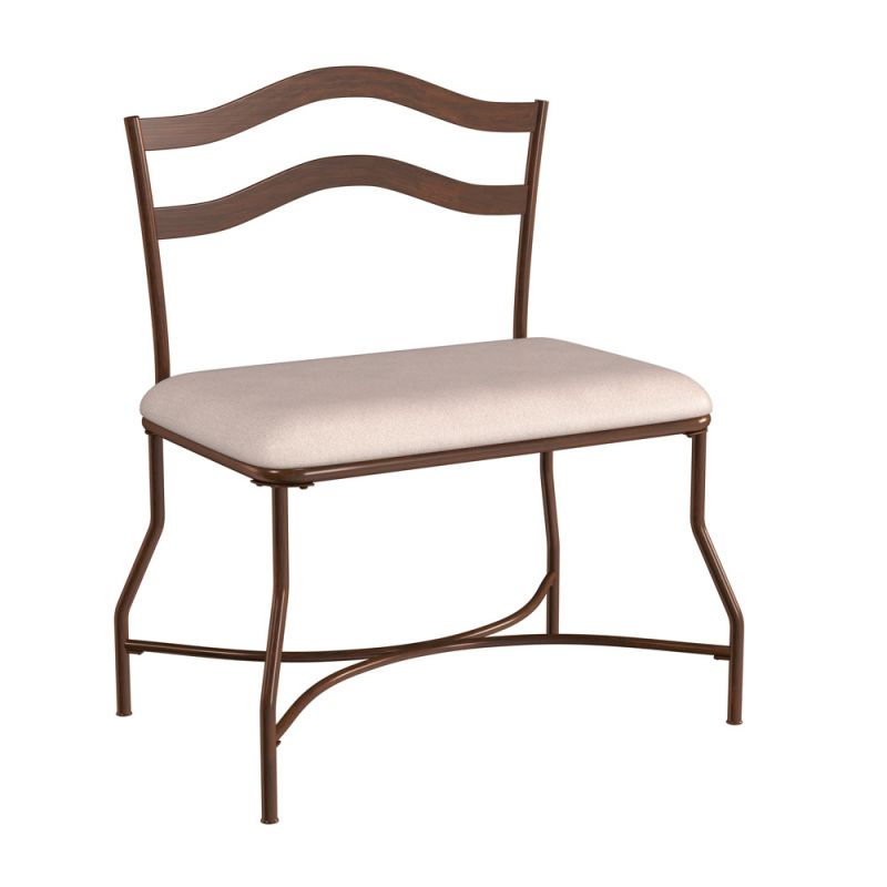 Hillsdale Furniture - Windsor Metal Vanity Bench, Burnished Bronze - 50939A