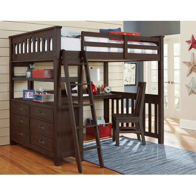 Hillsdale Kids - Highlands Full Loft Bed W/ Desk Espresso - 11080ND
