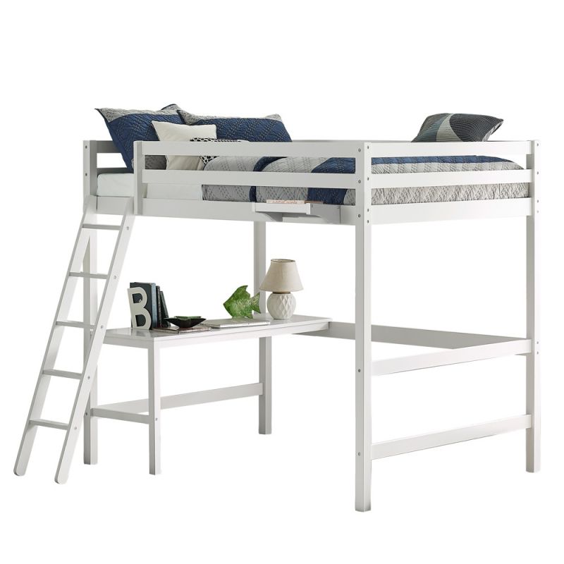 Hillsdale Kids and Teen - Caspian Full Loft Bed with Hanging Nightstand, White - 2179FLH
