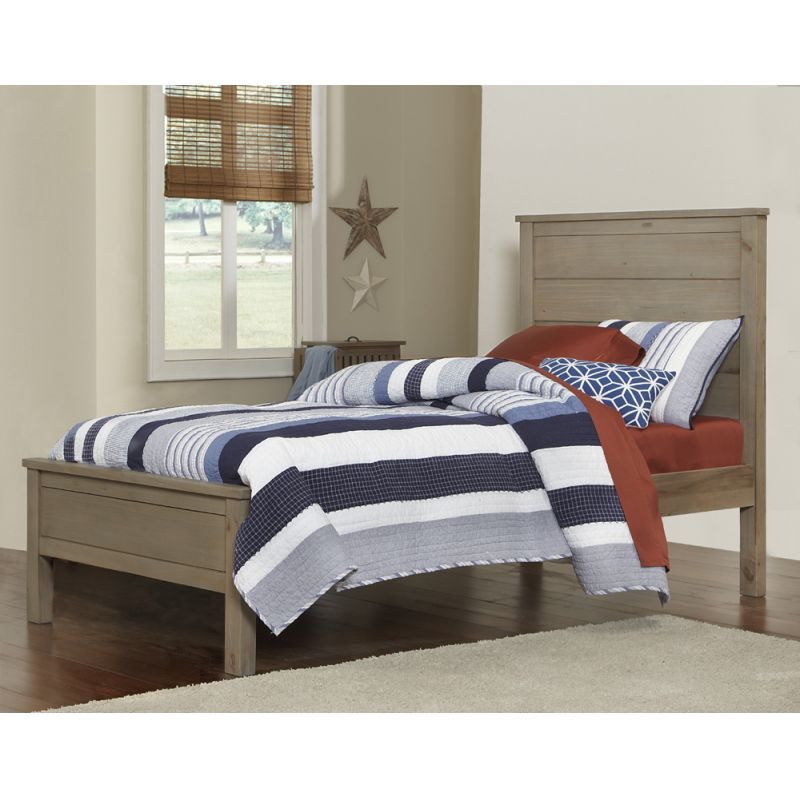 Hillsdale Kids and Teen - Highlands Alex Wood Twin Panel Bed, Driftwood - 10020N