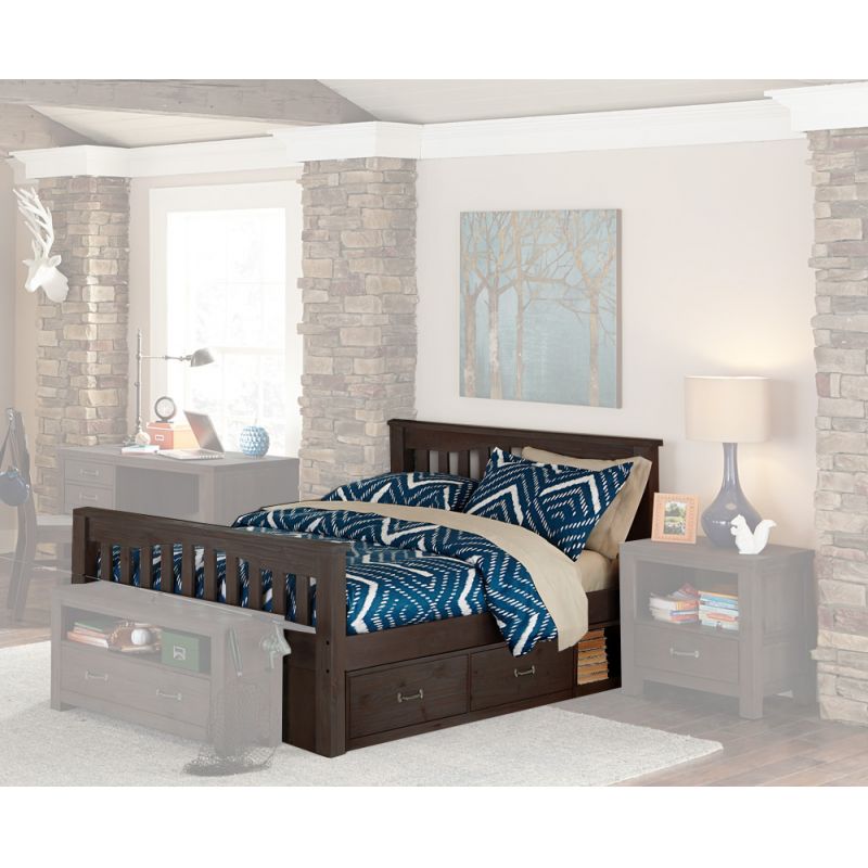 Hillsdale Kids and Teen - Highlands Harper Wood Full Bed with Storage, Espresso - 11055-1NS