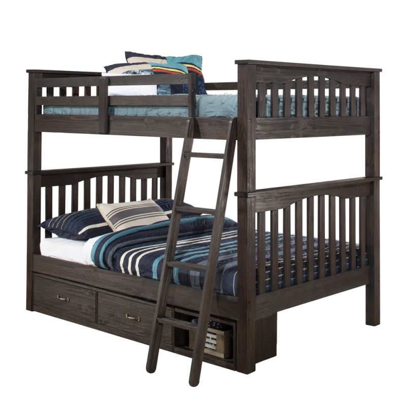 Hillsdale Kids and Teen - Highlands Harper Wood Full Over Full Bunk with Storage Unit, Espresso - 11055-2NS