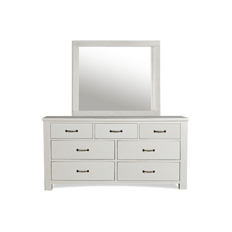 Hillsdale Kids and Teen - Highlands Wood 7 Drawer Dresser with Mirror, White - 12500NDM