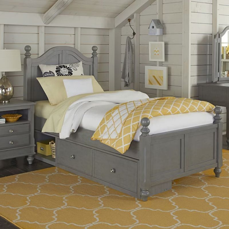 Hillsdale Kids and Teen - Lake House Payton Wood Twin Bed with Storage, Stone - 2010NS