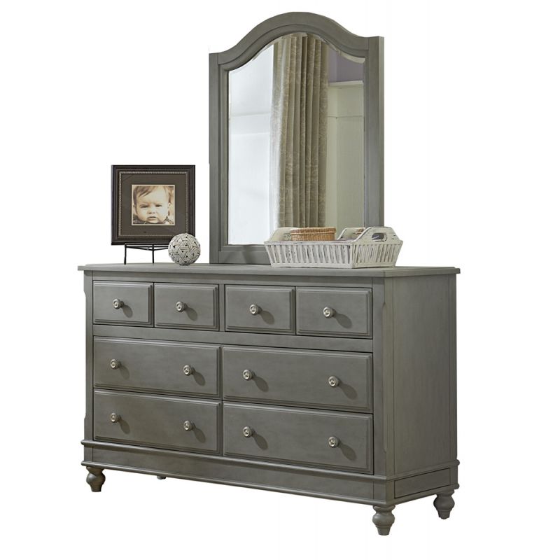 Hillsdale Kids and Teen - Lake House Wood 8 Drawer Dresser with Mirror, Stone - 2500NDM