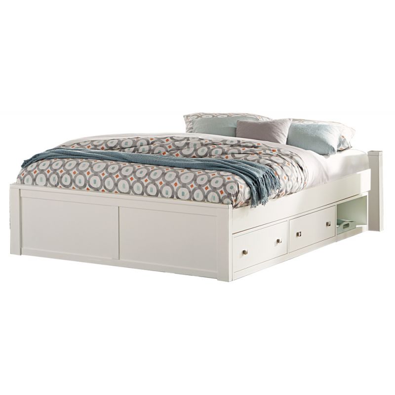 Hillsdale Kids and Teen - Pulse Wood Full Platform Bed with Storage, White - 33002NS