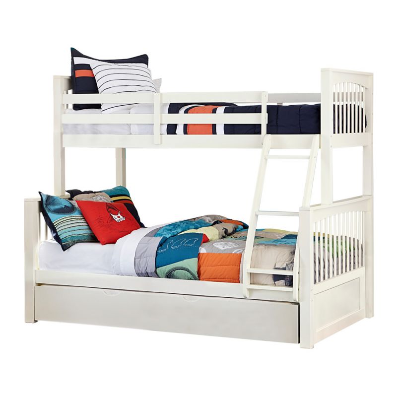 Hillsdale Kids and Teen - Pulse Wood Twin Over Full Bunk Bed with Trundle, White - 33050NT