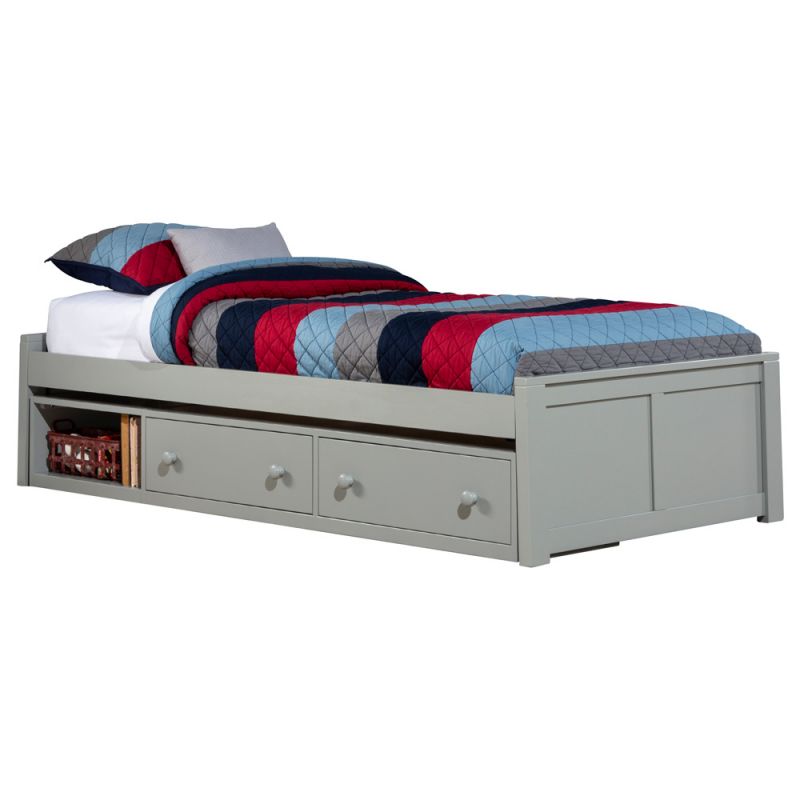 Hillsdale Kids and Teen - Pulse Wood Twin Platform Bed with Storage, Gray - 2311PPTBST