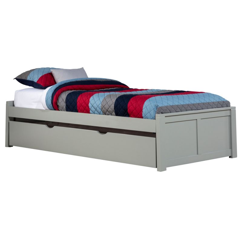Hillsdale Kids and Teen - Pulse Wood Twin Platform Bed with Trundle, Gray - 2311PPTBTR