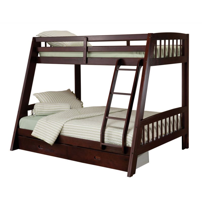 Hillsdale Kids and Teen - Rockdale Twin/Full Wood Bunk Bed, Espresso - 1668BB